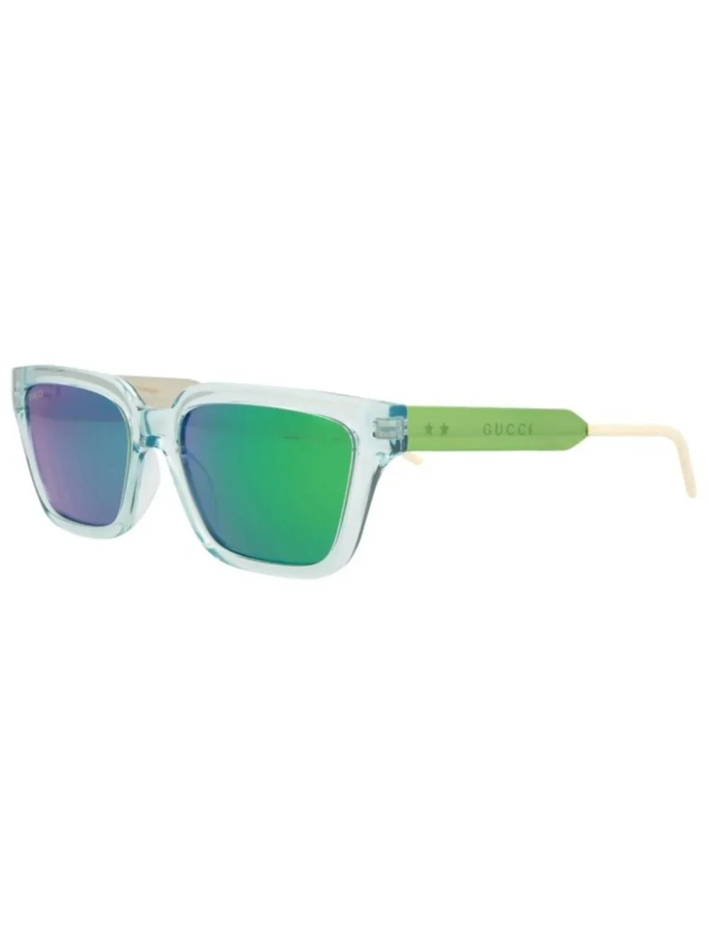 New Gucci Women's Sunglasses Square Rectangle Injection Frame Mens Light Blue